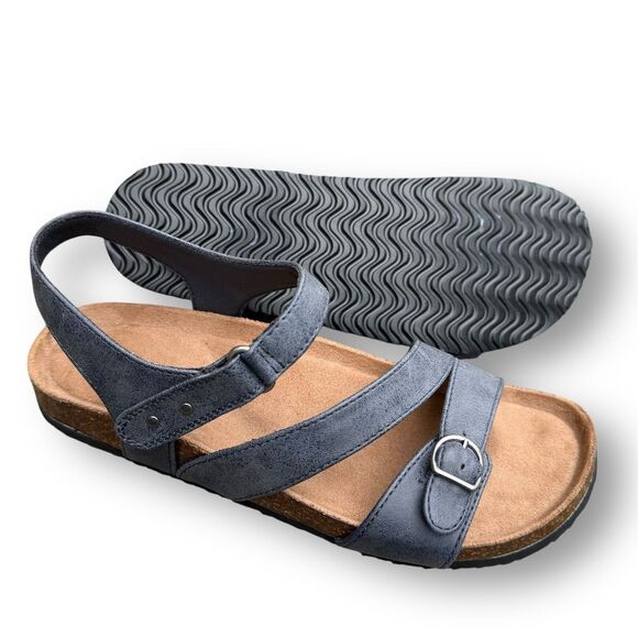 Baretraps Women’s Persy Adjustable Strap Walking Sandals Navy, Size 8 Like New - Picture 1 of 13